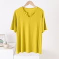 thumbnail image 2 of GERsome Womens Solid Color Short Sleeve T Shirts Soft V Neck Shirts for Women Summer Loose Fit Lightweight Basic Tee Tops L-XXL, 2 of 5