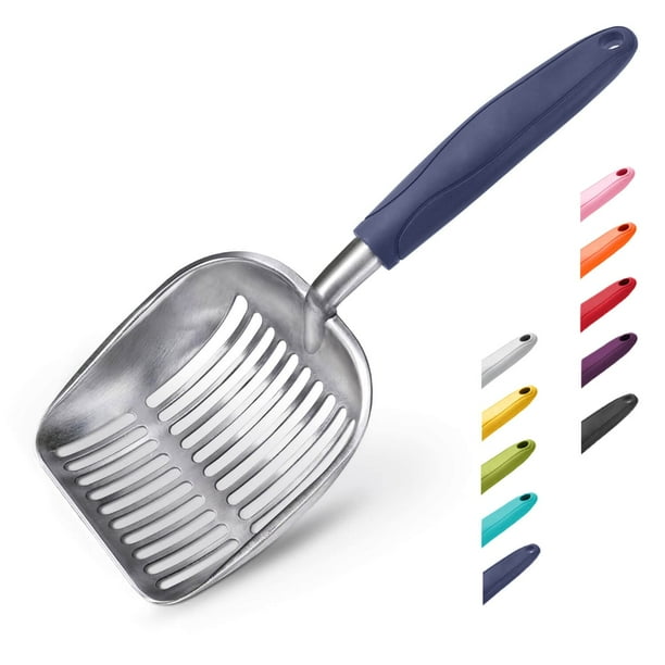 Cuchara para arena para gatos WePet, de aleación de aluminio, con mango largo