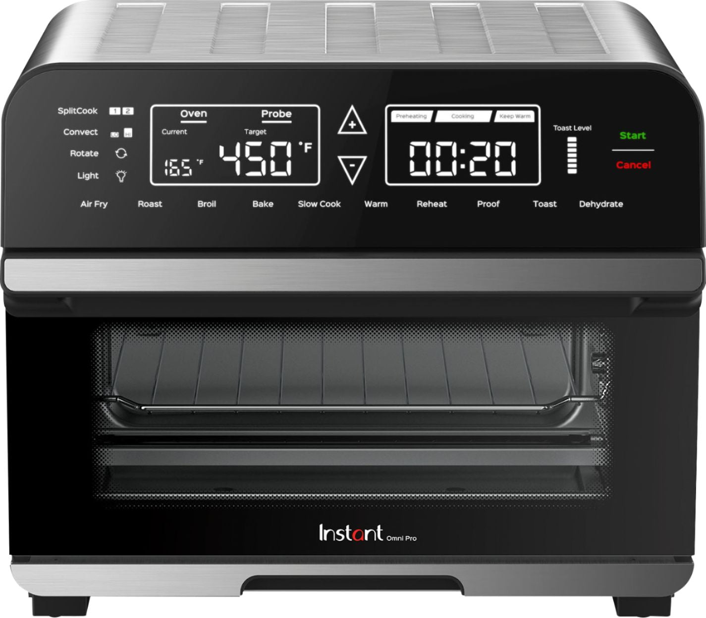 Instant Pot Omni Pro 14 in 1 Air Fryer Toaster Oven Combo 18L Black Silver
