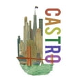 thumbnail image 2 of Castro, California, Gay Pride, Vintage Watercolor Skyline (100% Cotton Tea Towel, Decorative Hand Towel, Kitchen and Home), 2 of 3