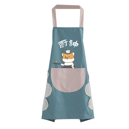 

Meizhencang Dog Pattern Kitchen Apron with Hand Towel Coral Fleece Gardening Chef Cooking Apron for Painting