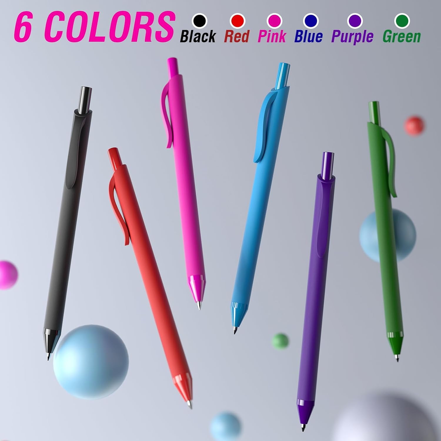 50 Pack Pink Ink Pens - Bulk Pens, 1.0MM Medium Point Ballpoint Pens, Smooth Writing No Bleed Retractable Ball Point Pen (Pink)