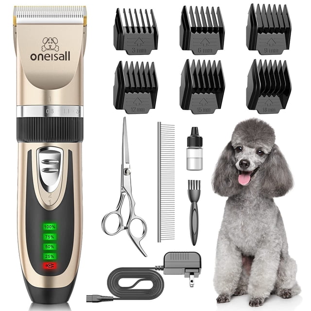 Cortaúñas para perros oneisall, de bajo ruido, 2 velocidades, recargables, color dorado