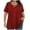 Red, variant on Plus Size Tops Sevevn Women's Fashion Summer Printed Plus Size Short Sleeve V-Neck Blouses Women's T-Shirts