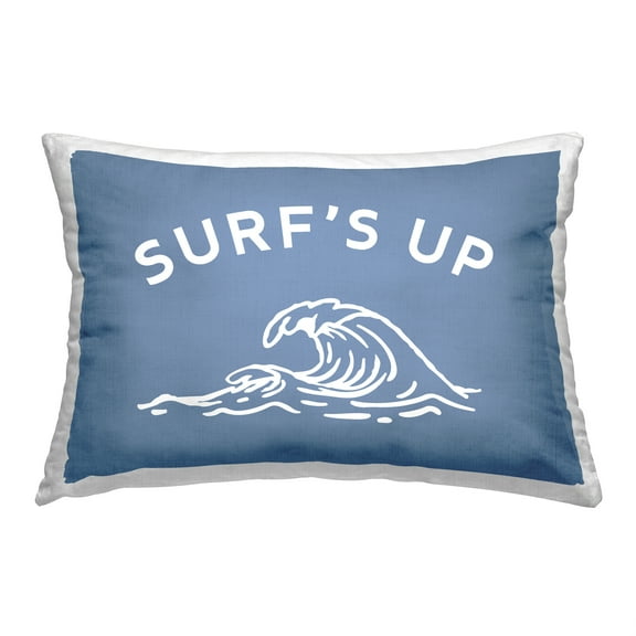 Stupell Industries Surf's Up Blue & White Decorative Printed Throw Pillow, 14 x 20