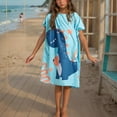 thumbnail image 2 of AUNVITO Boys & Girls Quick-Dry UV Protection Swim Cover-Up Towel Poncho with Short Sleeves Fashion, 2 of 3