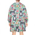 thumbnail image 2 of Cute Pitbull Terriers Dog and Flowers Wearable Oversized Blanket,Wearable Blanket Hoodie for Adults,Cozy Hooded Blankets with Super Pockets,Super Warm Fuzzy Pullover for Women & Men, 2 of 6