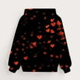 thumbnail image 4 of Oversized T-Shirts Girls Cute Printed Hoodies Oversized Trendy Long Sleeve Hooded Sweatshirts Valentines Pullover Tops Oversized Sweatshirt for Girl Black 5-6Y, 4 of 5