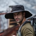 thumbnail image 4 of Hat Bucket Hat Wide Brim UV Protection Men Breathable Mesh Anti Scratch Cap for Fishing, 4 of 6