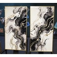thumbnail image 6 of Euroco Modern Minimalist Abstract Wall Art Set of 2, Large Framed Canvas Prints Paintings Wall Decor, Black Gold Pictures for Hallway Office,20x40In, 6 of 8