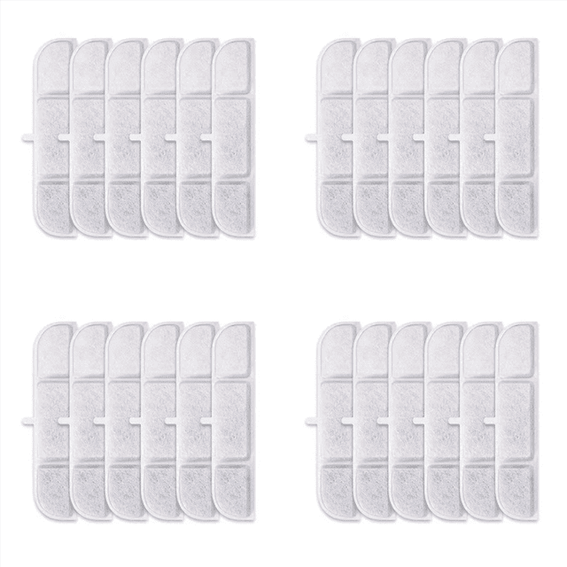 24 Activated Carbon Filter for Cat Water Fountain WFP6 Replacement Filters for Pet Automatic Drinking Fountain