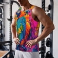 thumbnail image 5 of Fuzoiu Vibrant Parrot Splash Art Print Men's Workout Tank Tops,Sleeveless Gym Shirt Quick Dry,Fitness Bodybuilding T-Shirt,Muscle Athletic Workout Tee-XX-Large, 5 of 7