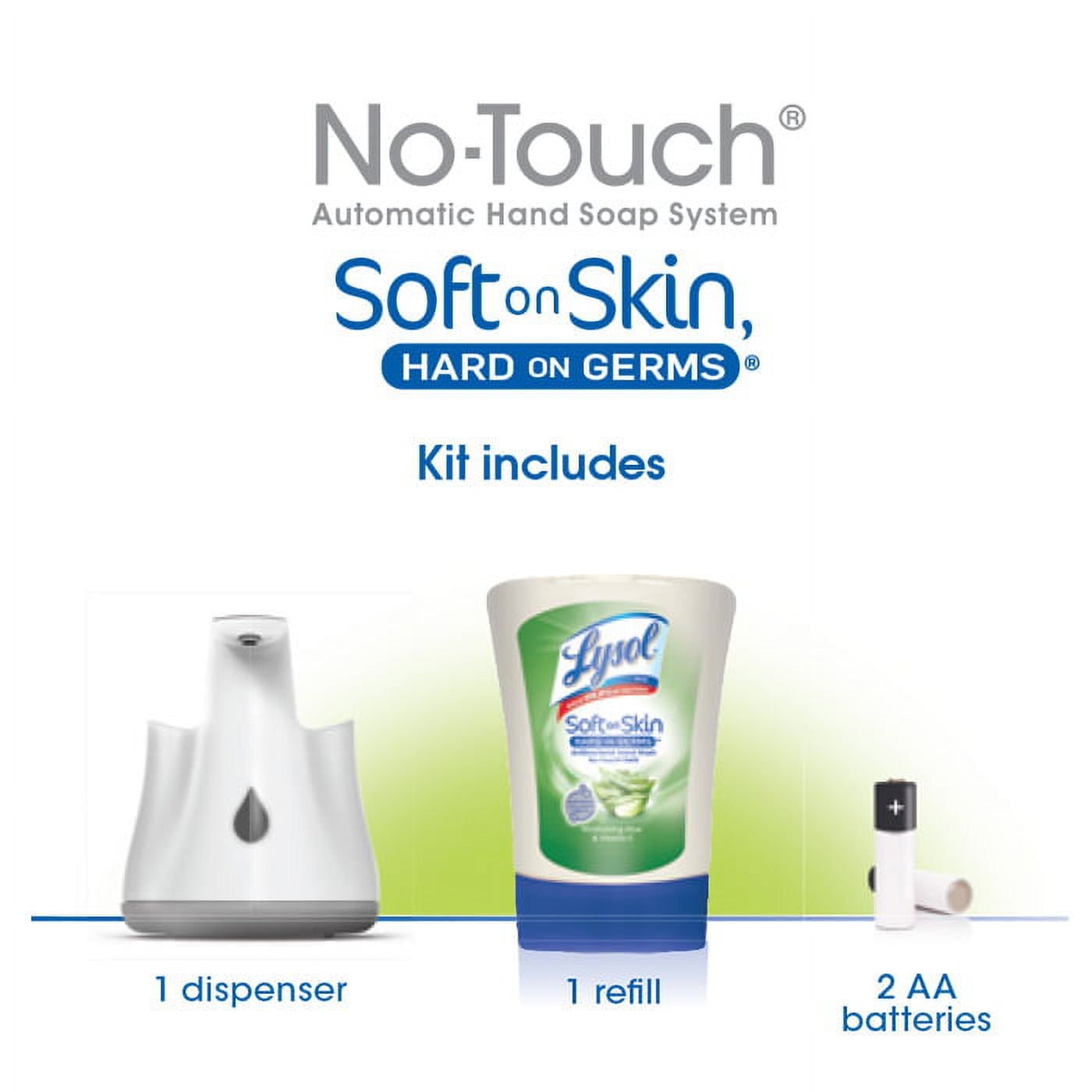 Lysol No-Touch Hand Soap Kit (Gadget + 1 Refill), Moisturizing Aloe & Vitamin E, 8.5 Oz - Walmart.com lysol-no-touch-hand-soap-kit-gadget-1-refill-moisturizing-aloe-vitamin-e-8-5-oz-walmart-com