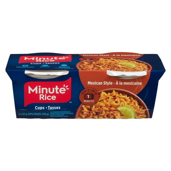 Minute Rice Mexican Rice Cups 2x125g (250g), Minute Rice Mexican Rice Cups 250g