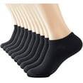 thumbnail image 2 of 6-12 Pairs Men's Comfort Cotton Basic Ankle Athletic or Casual Ankle Socks 10-13 (Black, 6 Pack), 2 of 3