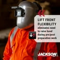 thumbnail image 2 of Jackson Safety Welding Helmet - Passive - Super Tuff Nylon - Lift Front - 2" x 4.25" Viewing Area - Shade 10 - 370 Speed Dial Headgear - Silver  - 280PL Series, 2 of 10