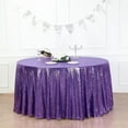 thumbnail image 2 of Efavormart 132" Wholesale Premium Table Cover Sparkly SEQUIN Round Tablecloth For Wedding Banquet Party Home Decor - Purple, 2 of 11