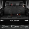 thumbnail image 3 of Fundas de asiento de lujo de cuero sintético impermeables para auto, 5 plazas, 3 of 9