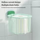 thumbnail image 4 of Cateissary Portarrollos de papel higiénico, cesta colgante hueca autoadhesiva montada en la pared del baño, taza para cepillo de dientes, Juegos de accesorios de baño Blanco Gris, 4 of 6