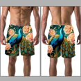 thumbnail image 3 of luoweisi Men's Beach Shorts Quick Dry Swim Trunks with Mesh Lining Peacock 2XL, 3 of 5