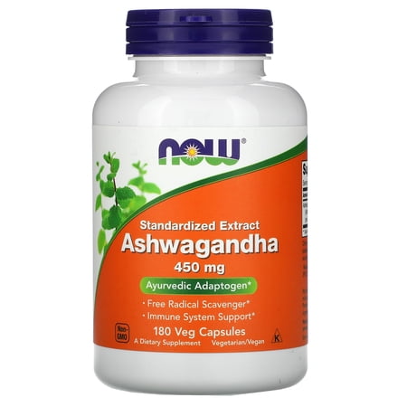 Standardized Extract Ashwagandha  450 mg  180 Veg Capsules  NOW Foods