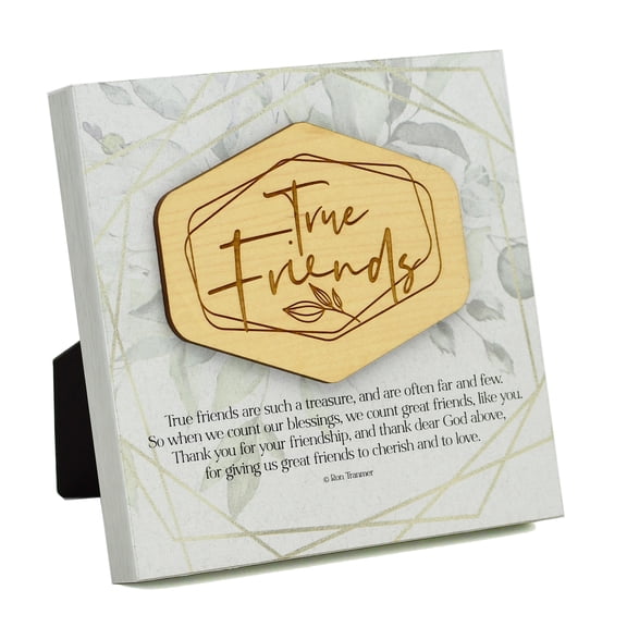 DEXSA True Friends Meadow Wood Plaque 6 inches x 6 inches