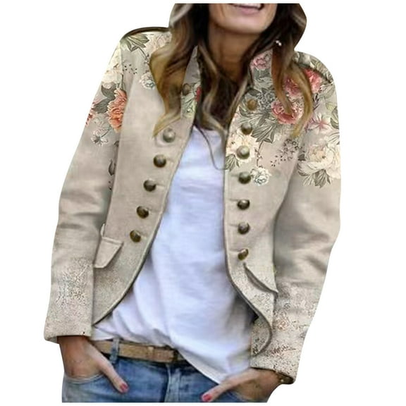 Herrnalise Jackets For Women Fashion Winter Casual Print Button Long Sleeve Tops Jacket Hoodles Coat Shackets For Women 2024 fall Gray,XXXXL