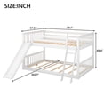 thumbnail image 3 of Full over Full Bunk Bed with Convertible Slide and Ladder, White, 3 of 10