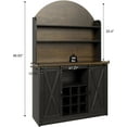 thumbnail image 6 of DreamCurship Farmhouse Coffee Bar Cabinet, 67" Kitchen Hutch with 2-Tier Open Shelves, Coffee Bar with 9 Racks, Black, 6 of 7
