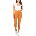 thumbnail image 5 of FashionMille Women's Solid Basic High Waisted Elastic Jersey Full Length Leggings Pant, 5 of 5