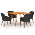 thumbnail image 1 of vidaXL 5 Piece Patio Dining Set Black, 1 of 11