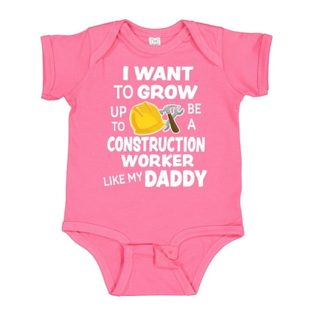 

Inktastic I Want to Grow Up to Be a Construction Worker Like My Daddy Gift Baby Boy or Baby Girl Bodysuit