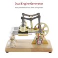 thumbnail image 4 of Stirling Engine Kit Hot Air Motor Model Physical Dual Engine Generator Model with LED Light Flywheel Design Scie, 4 of 7