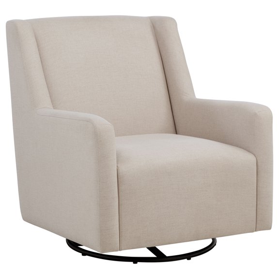 Coaster Sorrel Transitional Upholstered Fabric Swivel Glider Arm Chair in Latte