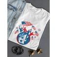 thumbnail image 3 of July 4Th Independence Day Shaped T-Shirt Women -Image by Shutterstock, Female x-Large, 3 of 4
