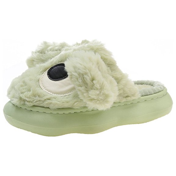 Lolmot Womens House Slippers Cute Rabbit Ears Plush Home Bedroom Slippers Non-Slip Fluffy Slippers Indoor Winter Warm Plush Animal Slippers