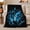 Guitar Swirls, variant on Blue Electric Guitar with Music Notes, Energetic Graphic Style for Guitar Lovers, Neon Sound Swirl and Father's Day Gift, Cozy Flannel Blanket for Music Room and Bedroom, Home Decor