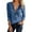 Blue, variant on Shachafan Knit Zip Front Round Neck Pullover T Shirt Soft Casual Loose Fit Top For Everyday Wear Comfortable Stylish Basic Tee T Shirt Women Blank