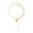 Gold, variant on Imitation Pearl Asymmetric Necklace Female Drop-shaped Chain Necklace Imitation pearl asymmetric starfish necklace women's teardrop chain necklace