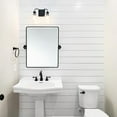 thumbnail image 3 of TEHOME Farmhouse Pivot Rectangle Bathroom Mirror Black Metal Framed Tilting Beveled Vanity Mirrors 19x24", 3 of 6