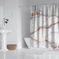thumbnail image 2 of White Gray Rose Gold Marble Pattern Shower Curtain 72"x84" ,Bathroom Decorative Shower Curtains Set with 12 Hooks,Modern Waterproof Washable Shower Curtain, 2 of 6