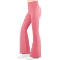 thumbnail image 3 of CCRFTGI Flare Leggings for Kids Girls Size 8 High Waist Yoga Pants Athletic Sports Bell Bottoms Casual Pants Pink With Pockets 11-12 Years, 3 of 4