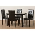 thumbnail image 6 of Baxton Studio Avery Modern and Contemporary Dark Brown Faux Leather Upholstered 5-Piece Dining Set, 6 of 6