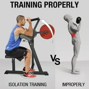 Syedee Bicep Tricep Preacher Curl Machine, Adjustable Seat, 2 in 1 Plate-loaded Preacher Curl Machine for Home Gym