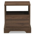 thumbnail image 4 of Baxton Studio Burnwood Modern and Contemporary Walnut Brown Finished Wood 1-Drawer Nightstand, 4 of 10