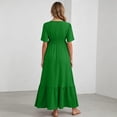 thumbnail image 3 of XiYing Robe d'Été, Robe de Maternité Unie à Manches Courtes à Volants pour Photographie de Soirée, Style Moulant à Col en V (P-2TG),, 3 of 7