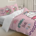 thumbnail image 5 of BlessLiving Pink Duvet Cover Set for Girls 3 Pieces Unicorn King Bedding Sets Cute Comforter Covers Set for Kids, 5 of 6