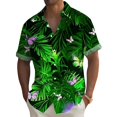 thumbnail image 4 of IWRICH Hawaiian Shirt for Men Short Sleeves Tropical Printed Casual Button down Summer Beach Floral Shirts Green XXXL, 4 of 4