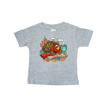 

Inktastic Autumn Turtle in Leaves with Scarf Book and Cocoa Gift Baby Boy or Baby Girl T-Shirt