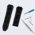 thumbnail image 1 of Watch Accessories Men's 19mm X 25mm Leather Strap For Hublot Series Fashion Business 22mm Buckle Ladies Rubber Sports Strap-black Red Line, 1 of 4